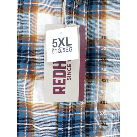 RedHead Mens 5XL Ozark Mountain Plaid Flannel Shirt Long-Sleeve Comfortable Fit - Picture 5 of 8